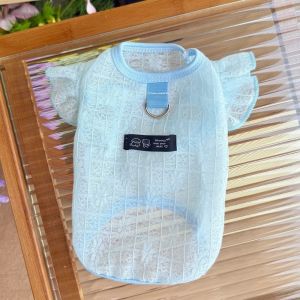 OUTOPEN Fly Sleeve Dog Sunscreen Shirt Thin Breathable Airy Fabric Pet Mesh Vest Fashion Lightweight Pet Cooling Vest Summer Wear