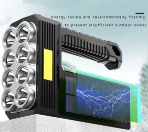Multi Functional Search Light 8 LED + COB Built in Battery/USB Charging