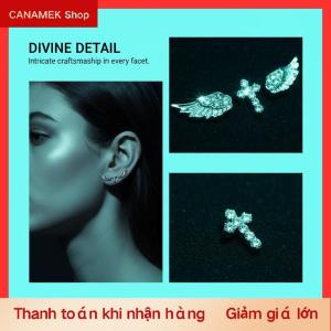 CS Cánh Chữ Thập Sao Bông Tai Thiết Lập Trong Cổ Điển Punk Phong Cách Với Màu Hồng Zircon Cho Thời Trang 3/4Pcs