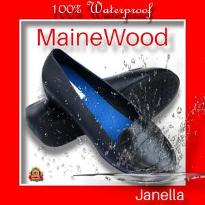 Mainewood Janella Ladies flat heels waterproof black casual shoes