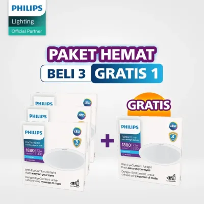 Beli 3 Gratis 1 Philips Lampu Radiantline Downlight DL190B D200 23W 65K Putih