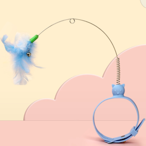 Đồ chơi đuổi bắt lông vũ cho Mèo gắn vòng cổ silicon mềm mại (mẫu mới) - Hara Pet Store