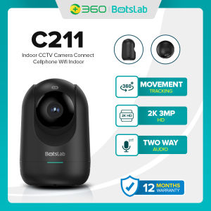 360 Botslab C211 3MP CCTV Camera Connect Cellphone Indoor Security Camera Home Surveillance IP Camera |360° Rotation Night Vision | Two-Way Audio | Motion Detection | Up to 128GB Storage