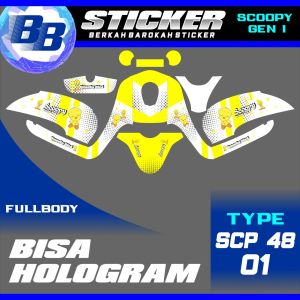 Decal Scoopy BISA HOLOGRAM Full Body Full Blok Dekal Sticker Scoopy FI 2013 2014 2015 2016 Scp 48