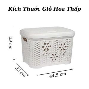 Giỏ Nắp Hoa Nhựa VIỆT NHẬT  Sọt Đựng Đồ Có Nắp Sắp Xếp Vật Dụng Đa Năng