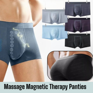 Mens Briefs Men’S Underwear Breathable Boxer Shorts Cotton Comfortable Shorts Mid-Waist Loose Underpants Massage Magnetic Therapy Panties 男士内裤
