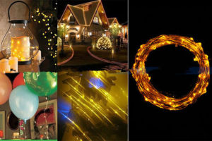 【Free Shipping】ลวดทองแดงที่ใช้แบตเตอรี่ไฟประดับไฟ Led 5/10ม. เส้นสายไฟกันน้ำโคมไฟแฟรี่ดาวเหมาะในร่มและกลางแจ้งไฟประดับ