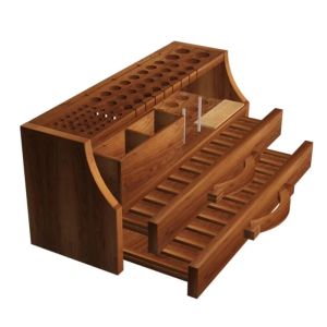btnx DIY Handmade Leather Craft Engraving Cutting Tools Double Drawer High End Elm Storage Rack Practical Leather Tool Holder 6K4N7