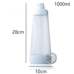 1000ml Pasta Dispenser Mixing Bottle Graduated Cream Pot and Pancake Bottle Kitchen Baking Supplies