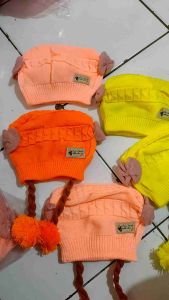 Kupluk kepang bayi perempuan free nama topi kupluk anakodel rambut kepang pake nama