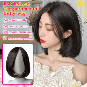Short Straight Wig Women’s Fashion Short Straight Wig Fluffy Style Face Sculpting Cosplay Suitable For Daily Use/Beauty/Styling