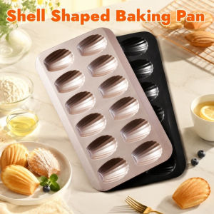 12Cavity Shell Shaped Baking Pan Food Grade Carbon Steel Non Stick Cake Dessert Baking Bakeware Tool