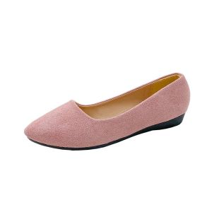 ECCO / 2024 spring  foreign trade flat shoes suede big size women shoes shallow mouth shallow mouth pointed shoes womens shoes simple