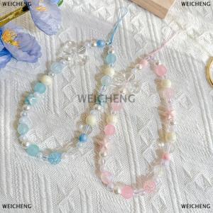 [COD] WEICHENG Fashion Cartoon Bowknot Mobile Phone Lanyard Phone Anti-lost Chains For Women Girls Sweet Cellphone Hanging Cord Accessories