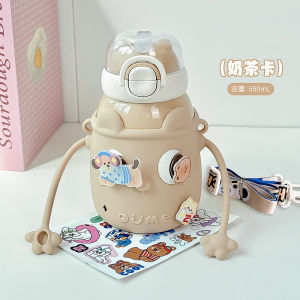 AU New style of baby and mother water cup 316 Stainless steel large-capacity water bottle portable outdoor cup childrens straw cup cartoon insulated cup