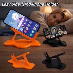 OUTOPEAN 3D Printing Side-lying Phone Holder No Arm Pressure Plastic Lazy Phone Stand Practical Portable Horizontal Phone Holder Bed Sofa