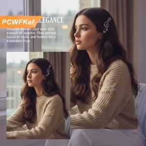 【PCWFKef】 Phong cách âm nhạc Lưu ý Clip tóc với Studded chi tiết độc đáo phụ kiện tóc bên mũ nón cho Câu lạc bộ và phong cách hàng ngày