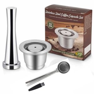 Metallic Recyclable Coffee Pod Starter Set - Refillable & Eco-Friendly Capsules for Nespresso Compatible Machines