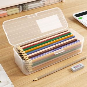 DAN LE Waterproof Pen Pencil Box Art Supply Transparent Desktop Organizer Storage Box Multifunctional Pencil Case School Office