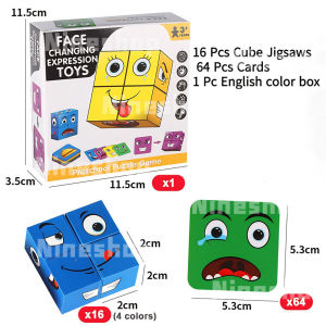 80pcs Face Changing Rubik Cube Expression Magic Cube Puzzle Educational Toys For Kid Birthday Party Gifts