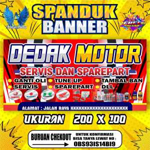 Cetak Banner Cetak Spanduk Bengkel DADAK MOTOR Ukuran 200X100 CM  BISA REQUEST