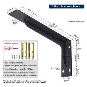 COUPLECOL Heavy Duty Tripod Shelf Brackets 6-18IN L Shaped Partition Rack Wall Shelf Shelves Support High Load-Bearing Partition Support Frame Bookshelf