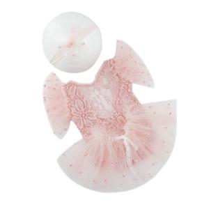 Photo-Đạo cụ chụp ảnh cho bé gái 0-6m trẻ sơ sinh mũ & vải tuyn tutu Jumpsuit Đầm đi tiệc ảnh quần áo sơ sinh trang phục