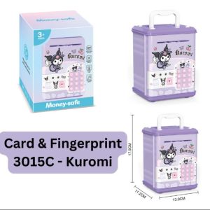 Kids Money Saving Box Piggy Bank Password Tabung Duit Digital Kuromi Money Fingerprint Unlock Tabung ATM Cartoon Music 存钱罐