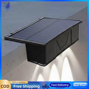[Ueb Wholesale Center] 2 Pcs 3 LED Solar Fence Wall Light IP65 Waterproof Wall Mounted Solar Outdoor Light Solar Garden Light for Outside Backyard Pathway Yard Garden