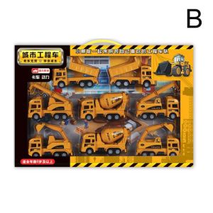 Betterservice Carton ABS Engineering Car Truck set Toys Crane Bulldozer Excavator Forklift Vehicles Educational Kids Toys For Boys Gift