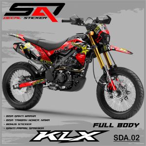 Decal Sticker Custoom Full Body KLX 150 BF G SE Decal Stiker Variasi Motor KLX BF SDA.02
