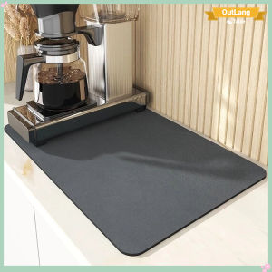 Large Kitchen Absorbent Mat Quick Dry Drying Pad for Coffee Dishes and More Non Slip Draining Mat Protects Countertops from Water Damage Durable and Washable Design