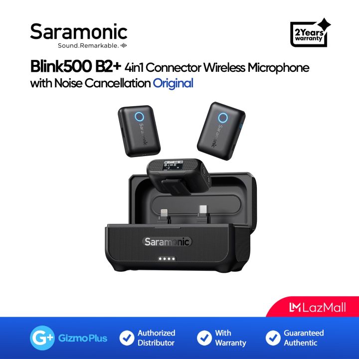 Saramonic Blink 500 B2 – Système Micro Cravate Sans Fil 2 Émetteurs + Récepteur, 2.4GHz Ultra Compact Pour Caméra & Smartphone