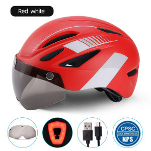 PROMEND Bicycle Helmet LED Light Rechargeable Intergrally-molded Cycling Helmet Mountain Road Bike Helmet Sport Safe Hat For Man