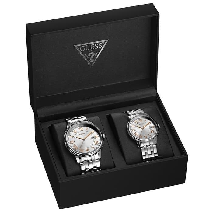 W0740P2 Guess Matching Pair Couple Set Watches. Stainless Steel Water Resistant. 100 Original and Genuine Guess Watches. Lazada