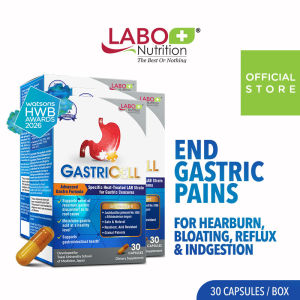 [3 Boxes] LABO Nutrition GastriCELL Capsules Eliminate Gastric Symptoms - for Acid Reflux Heartburn Bloat Indigestion Burping Stomach Discomfort & Pain - Natural Long-term Solution Supplement • Made in Japan • 30 Capsules