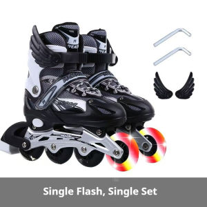 3-12 Years 4 wheel Roller Skates Adjustable Ankle Size With Flashing Wheels for Kids Boys Girls Toys Gift