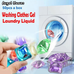 50PCS Laundry Pods Liquid Capsules Detergent Beads Balls Wash Laundry Long Scent Beans Detergent Capsules Ball Wash Beads Long Fragrance