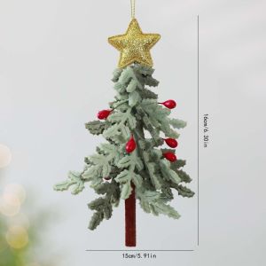 NALANILI Trang trí hình nón thông dây chuyền hình cây thông Noel Vải không dệt Tự làm đồ trang trí Giáng sinh. Thanh lịch Đồ trang trí hình chuông Giáng sinh Cây thông Noel