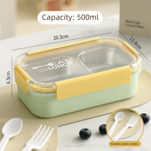 GOFIDIN Thermal Insulation Bento Box 304 Stainless Steel with Fork Spoon Food Container  Portable Divided Lunch Box For Meal Prep