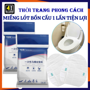 Gói 6 Miếng Lót Bồn Cầu Dùng Một Lần Kháng Khuẩn - Giấy Lót Toilet Du Lịch Khách Sạn Tiện Lợi Vệ Sinh / Giấy Lót Bệt Nắp Cầu Vệ Sinh Tự Phân Huỷ Nhỏ Gọn Sạch Sẽ