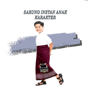 Sarung Anak Mudah Pakai Usia 1-12thn Model Bus Bahan Katun (lNSTAN)