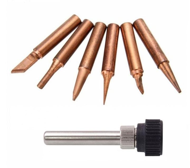 7pcs 900M soldering tip Pure Copper Soldering Iron Tip Lead-free Solder ...