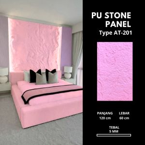 PU Stone Panel Batu Alam 3D Dinding Estetik 60x120cm Desain tekstur natural untuk Interior