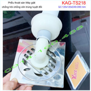 Thoát sàn máy giặt 12x12cm KAG-TSM218 đế đạn Phễu thoát nước có co nối máy giặt ống từ D49-60 thoát nước nhanh