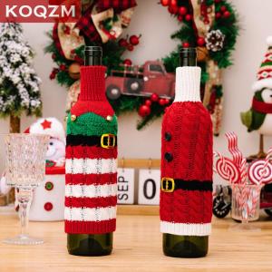 [COD] KOQZM KITCHEN Christmas Wine Bottle Practical Woven Santa Claus Wine Bottle Cover Family Dining Table Wine Bag Home Party Ornament