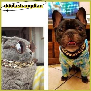 [Duola] 1ชิ้นสร้อยคอทองสำหรับสุนัขแมวและแมวอุปกรณ์เสริมสำหรับสัตว์เลี้ยง