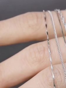 AE chain S925 Pure silver necklace for women 50 55 60 Extra-long water wave cross pendant sweater chain from the source