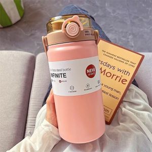 JURHOMIE Straw Thermo Bottle Large Capacity Stainless Steel Thermo Cup 2025 1L Hand Pot