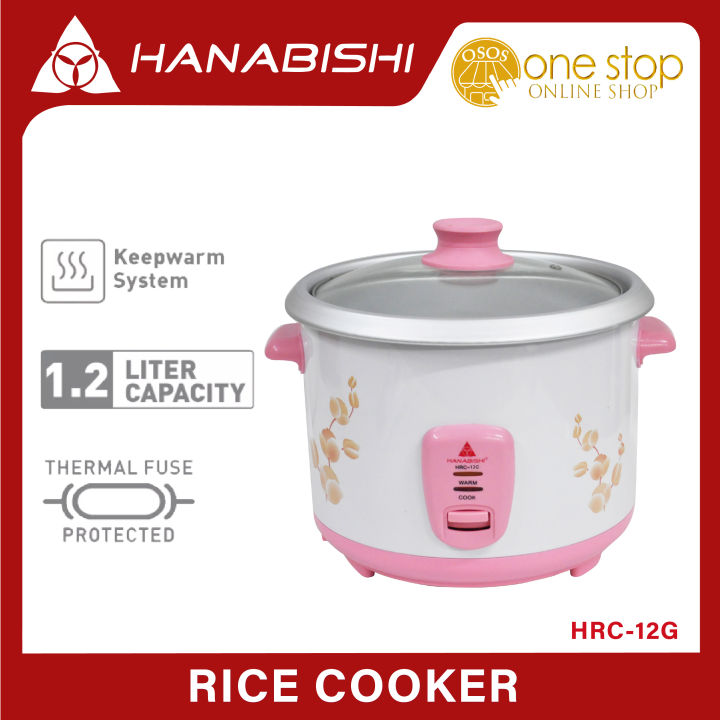 Hanabishi Original Rice Cooker 1.2L serves 6 persons Glass Cover HRC ...